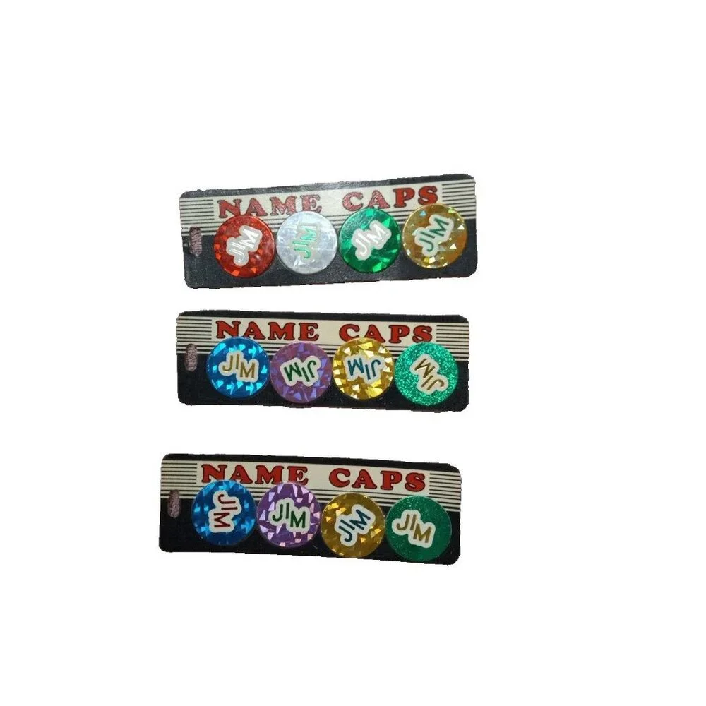 POGS name Milk Caps JIM Bottle Asst Colors pkg of 4 Game New